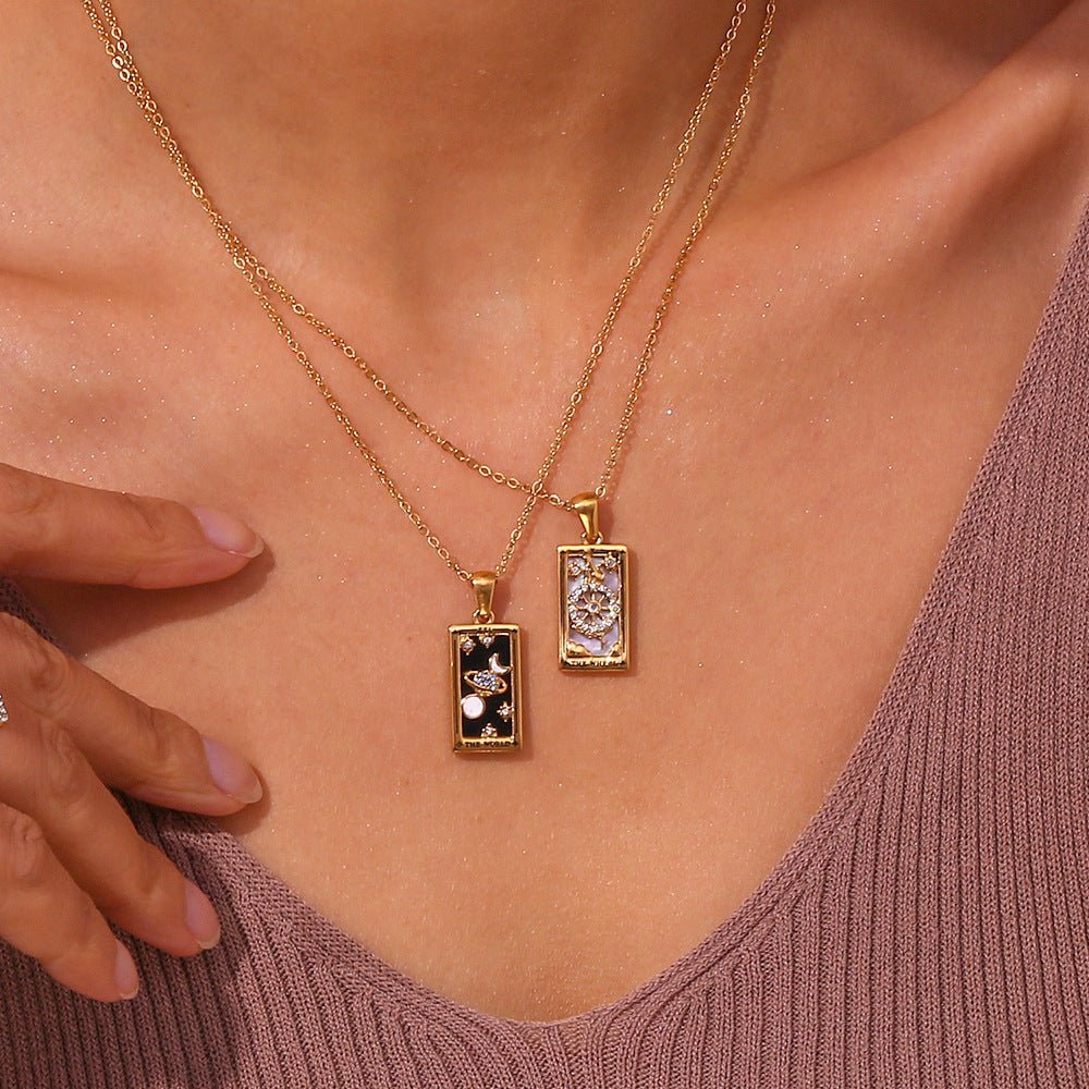 18k Gold Plated Colorful Tarot Necklace For Women - Ornaments Co - The Star