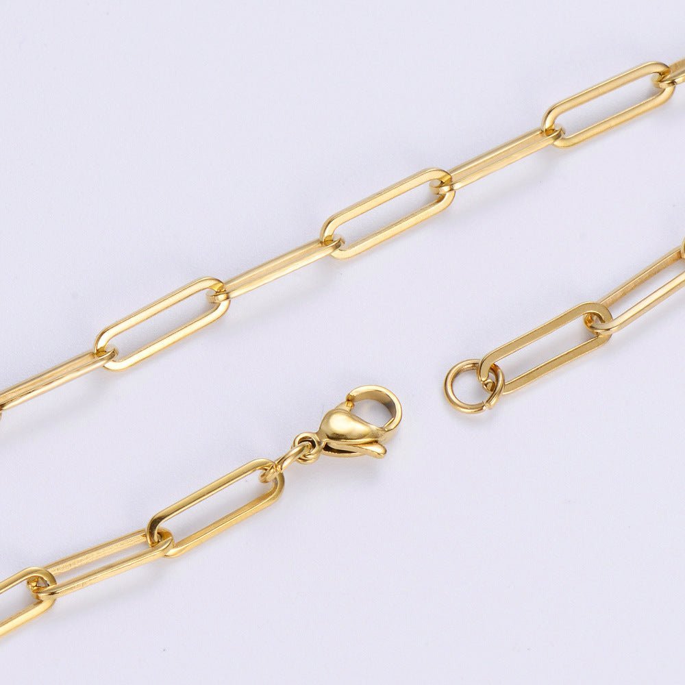 18K Gold Plated Paperclip Chain - Ornaments Co - 18K Gold Plated