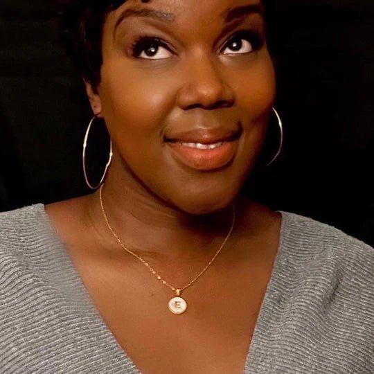 18k Gold Plated Shell Round Shape Letter Pendant Necklace - Ornaments Co - A