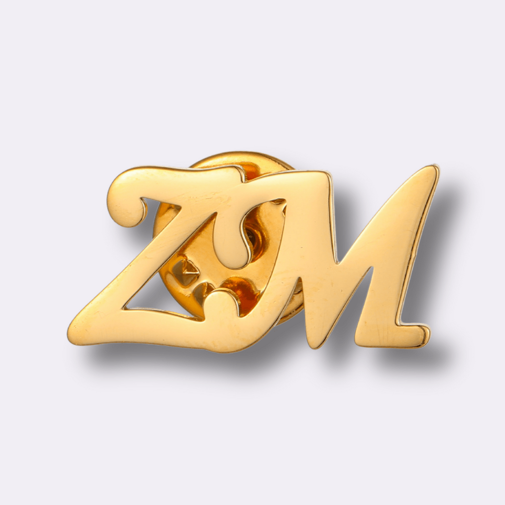 Emblem Initials Lapel Pin - Ornaments Co - 18K Gold Plated
