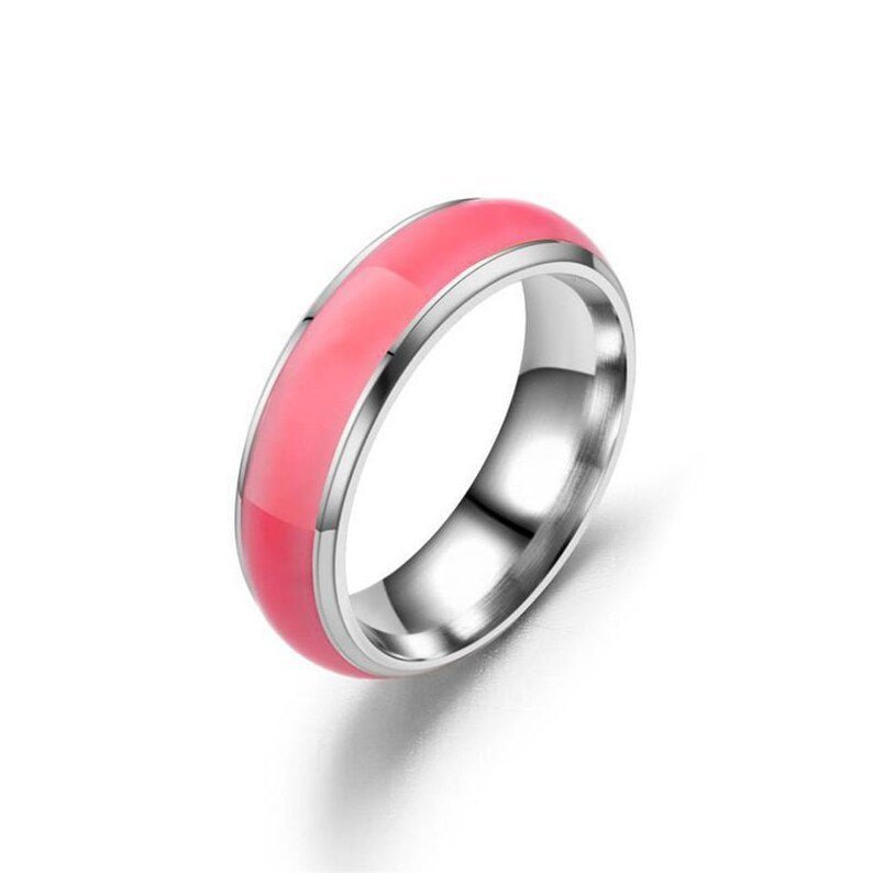 Luminous Titanium Steel Ring For Men and Women - Ornaments Co - Pink