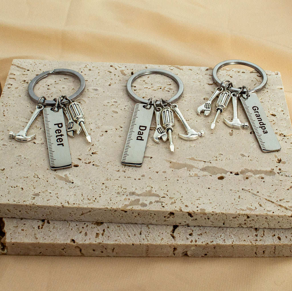 Personalized Dad Stainless Steel Tool Kit Keychain - Ornaments Co - 