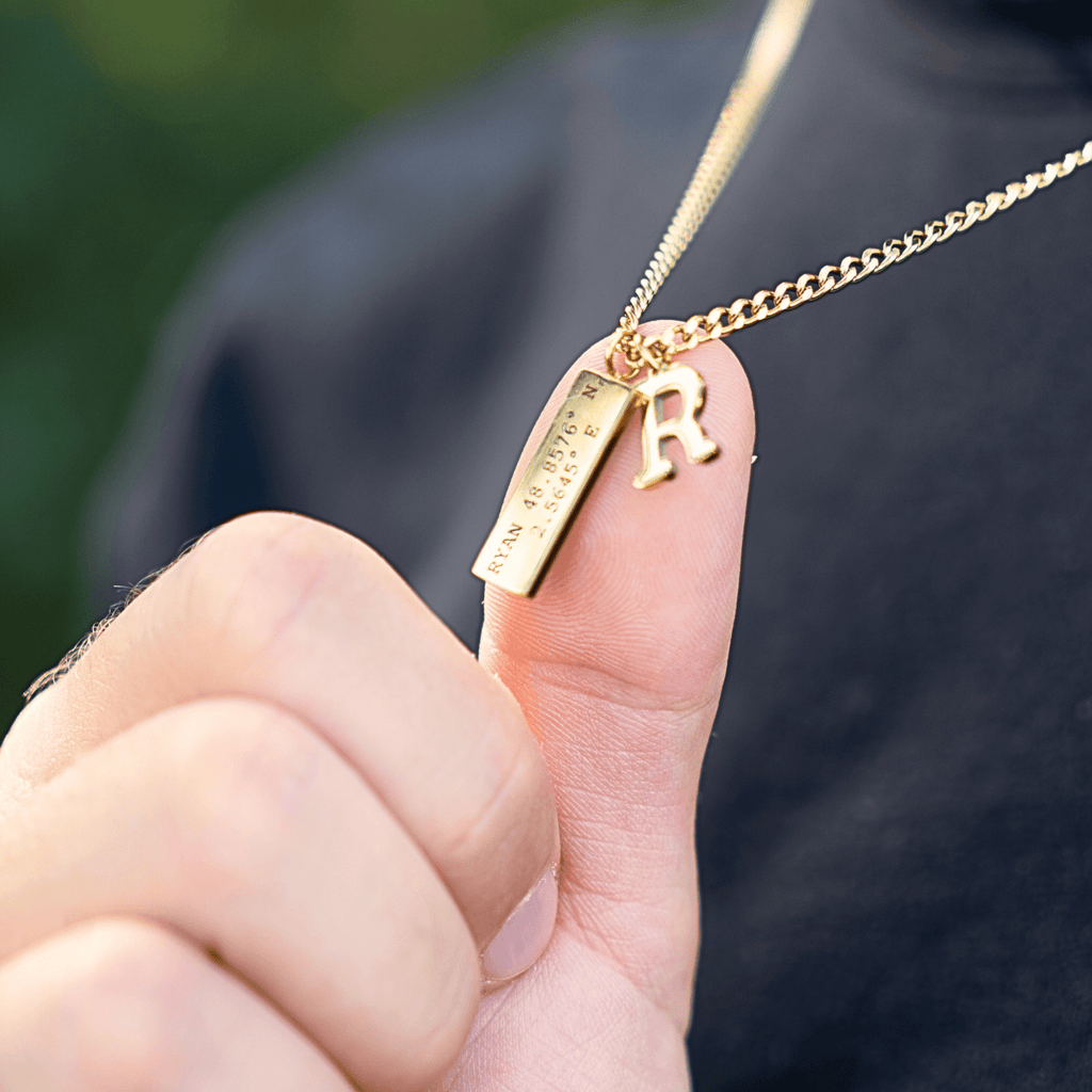 Solid Script Name Bar Necklace - Ornaments Co - Silver