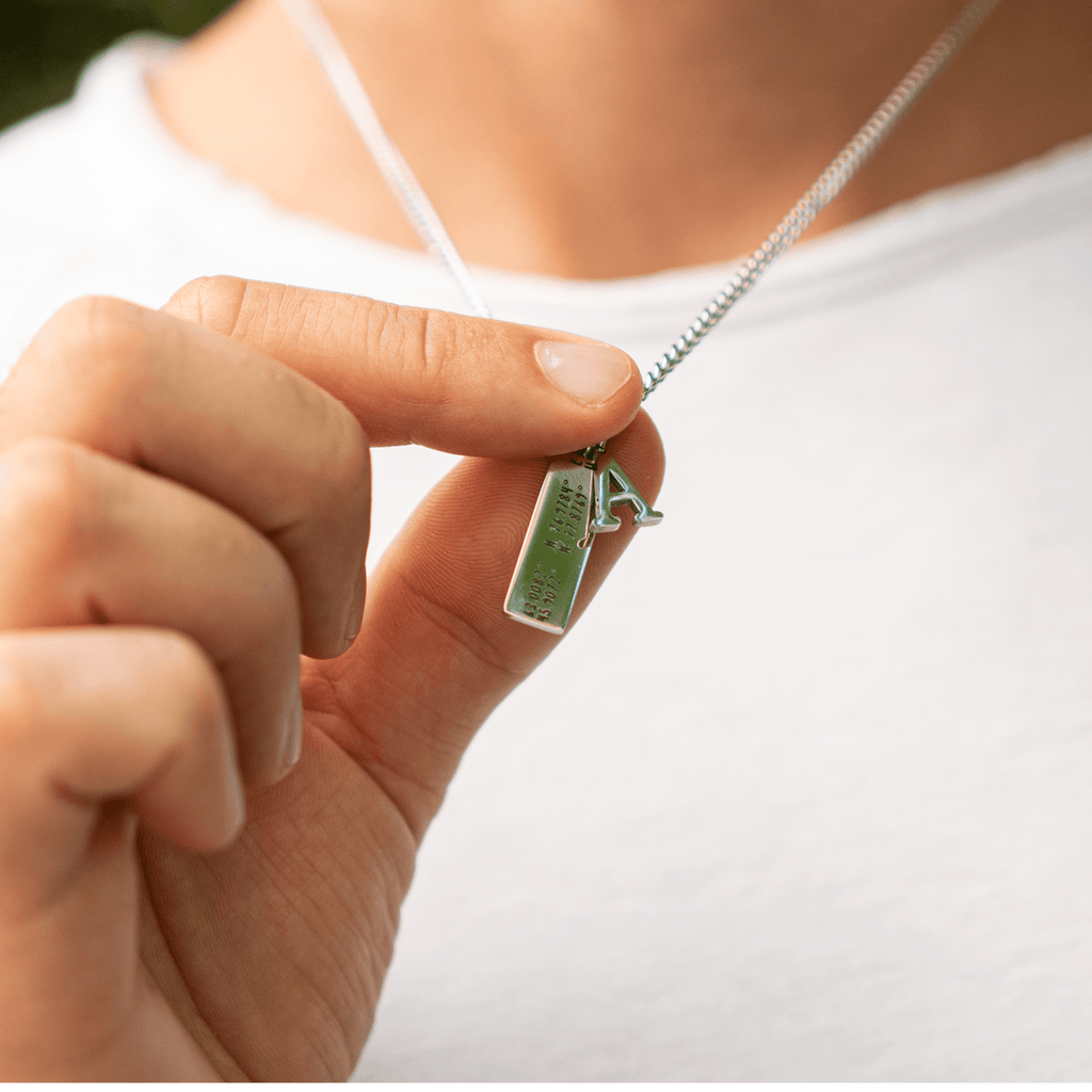 Solid Script Name Bar Necklace - Ornaments Co - Silver