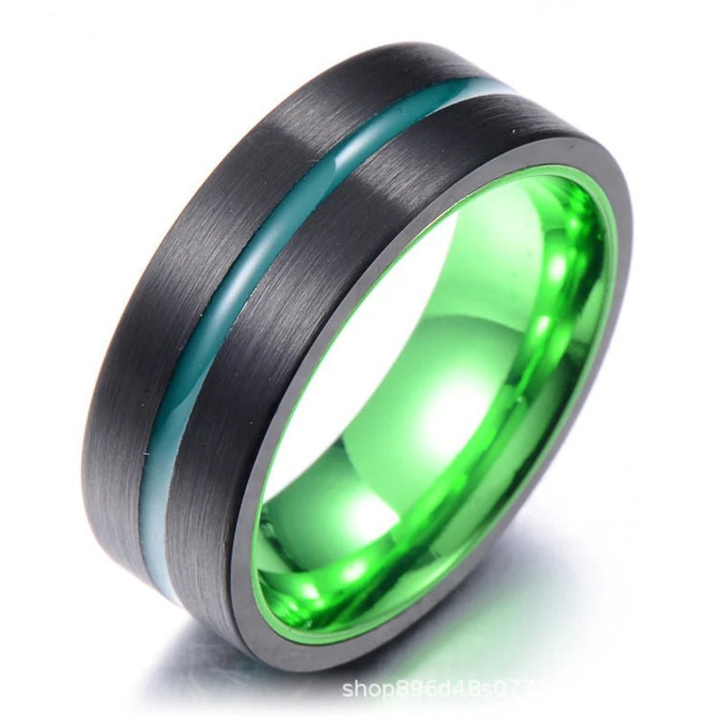 Tungsten Steel Ring For Men - Ornaments Co - Green