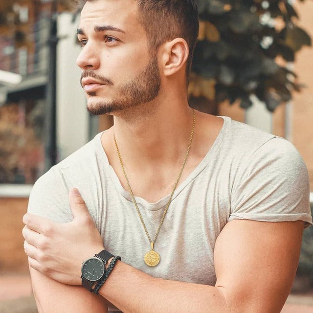 Waterproof Men's Compass North Star Necklace - Ornaments Co - Silver